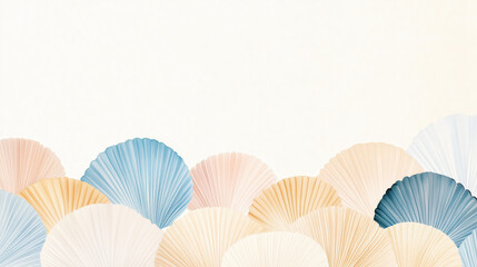 Minimalist seashell arrangement in soft neutral tones