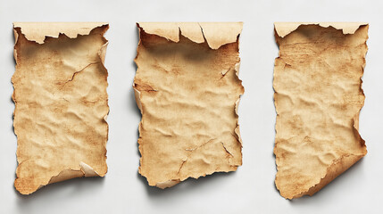 Torn edges hole lacerated ragged paper edge and crack realistic 3d style vector illustration collection