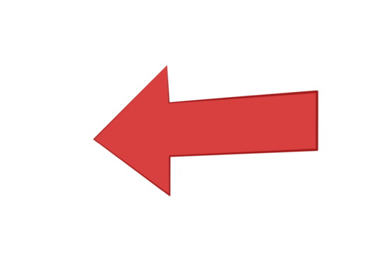 A bold, red left-pointing arrow, symbolizing direction and movement. This image is perfect for use in design projects, navigation tools, and web elements focused on guidance and decision-making.