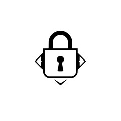 Minimalist Black and White Lock Symbol on White Background.
