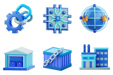 Obraz premium Modern Digital Icons Representing Technology, Industry, and Global Connectivity