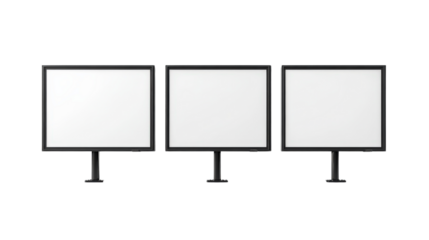 Blank advertising frames outdoor location marketing boards urban environment neutral viewpoint