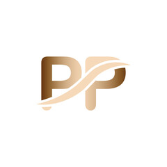 PP logo design. Trendy awesome artistic PP initial based Alphabet icon logo.