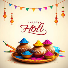 Happy Holi Festival Of Colors Social Media Post Design Template Background