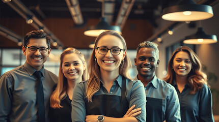 Happy Diverse Business Team Portrait Success goal group     