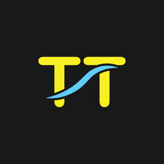 TT logo design. Trendy awesome artistic TT initial based Alphabet icon logo.