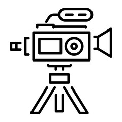 Video camera icon in line style