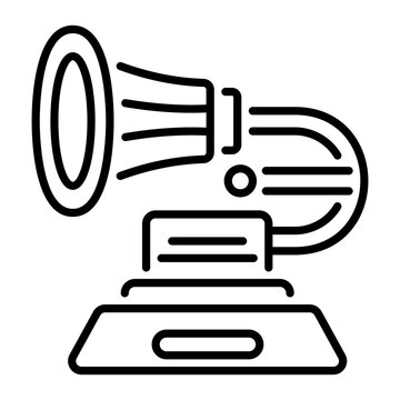 recommend clip art: Vintage gramophone icon in line style