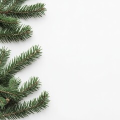 Green pine branches create a festive atmosphere for winter decor