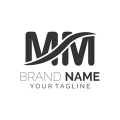 MM logo design. Trendy awesome artistic MM initial based Alphabet icon logo.