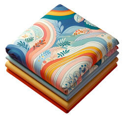 colorful bedsheets png stack of colorful fabrics isolated png stack of colorful fabrics png textile fabrics png a pile of objects typically one that is neatly arranged in white background