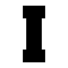 Initial letter I in college varsity university font svg cut file. Isolated vector illustration.