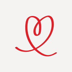 Red heart abstract design, Valentine's Day vector