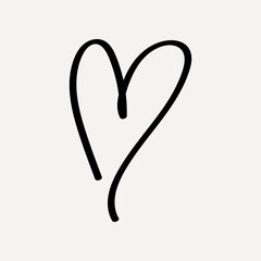 Minimalist heart line art, Valentine's Day vector