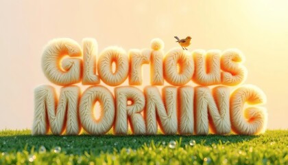 Glorious Morning - Fluffy Letters and Bird