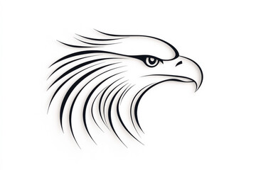 Fototapeta premium Stylized eagle illustration showcasing powerful features in a minimalist design.