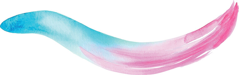Watercolor pink blue brushstroke isolated