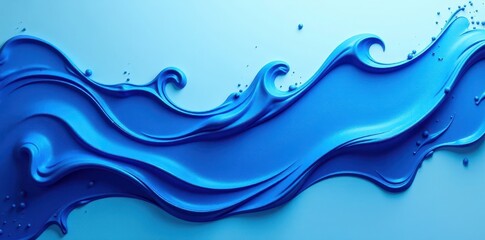 Fototapeta premium Blue paint streams, looping seamlessly, dynamic texture , cyan, liquid, ripple