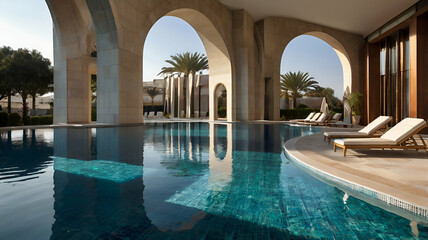 swimming pool in hotel