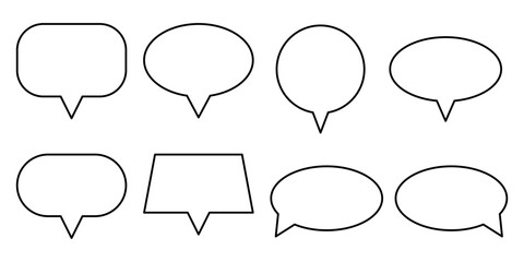 Speech Bubble Icon Set. Speech Balloon Icon Vector. Chat Bubble Line Art Icon for Apps and Websites.