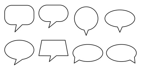 Fototapeta premium Speech Bubble Icon Set. Speech Balloon Icon Vector. Chat Bubble Line Art Icon for Apps and Websites.