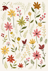 Flowers in the reliable illustration are arranged vertically for congratulations.