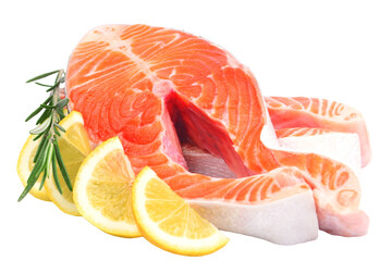  Salmon steak isolated