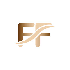 FF logo design. Trendy awesome artistic FF initial based Alphabet icon logo.