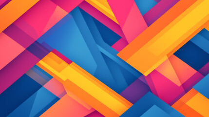 Vibrant geometric abstract background with colorful layered shapes.