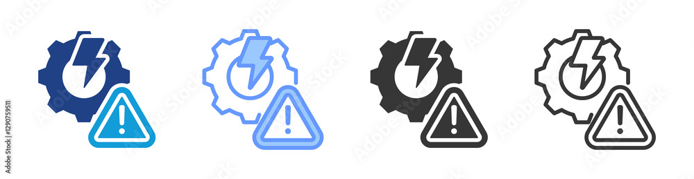 Poster Risk icon set multiple style collection