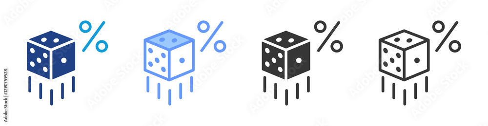 Poster Probability icon set multiple style collection