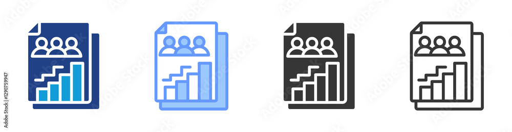 Aufkleber Demographic icon set multiple style collection