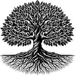 This Nature-Inspired Artistic Tree Design - Botanical Line Art