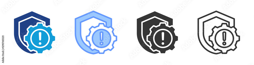 Poster risk management icon set multiple style collection