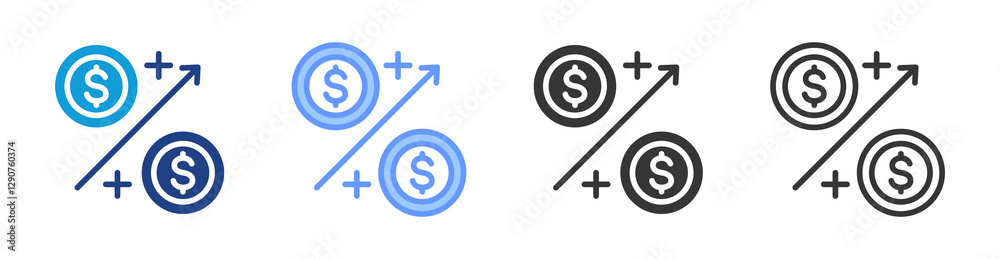 Poster Surplus icon set multiple style collection