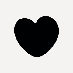 Minimalist black heart icon vector