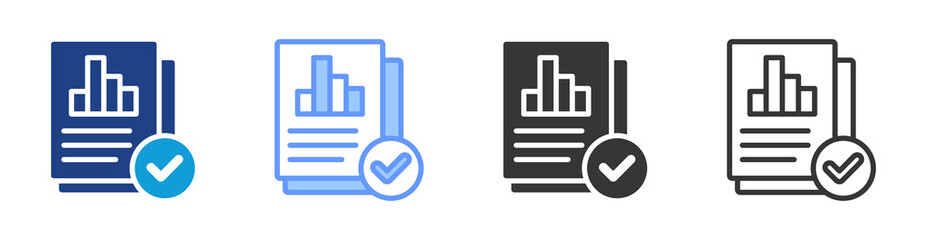 Actuarial Report icon set multiple style collection