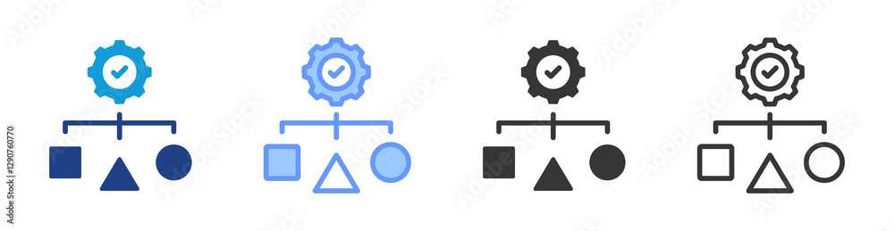 Aufkleber Model Validation icon set multiple style collection