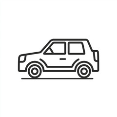 Fototapeta premium Simple Line Art Car Icon Hatchback Vehicle Illustration