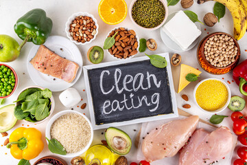 Clean Eating Diet foods background