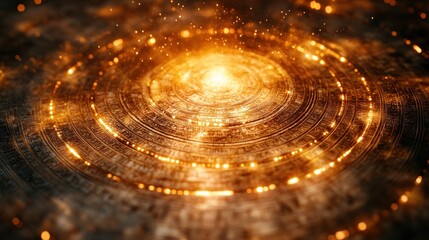Fototapeta premium Glowing Circular Portal, Energy, Futuristic, Abstract Background, Sci-Fi Design
