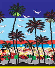 PrintMiami Design Over White Background Vector Illustration