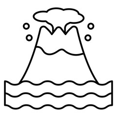 An editable design icon of volcano
