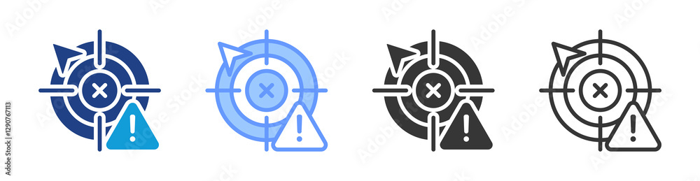 Poster Error icon set multiple style collection