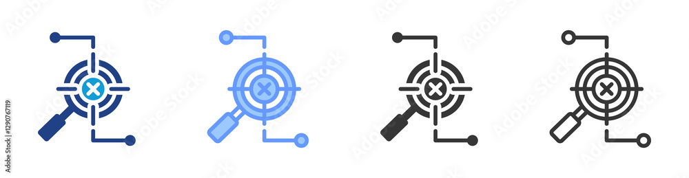 Poster Traceability icon set multiple style collection