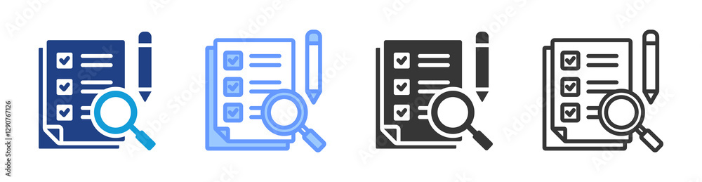 Poster Verification icon set multiple style collection