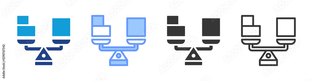 Poster Stability icon set multiple style collection