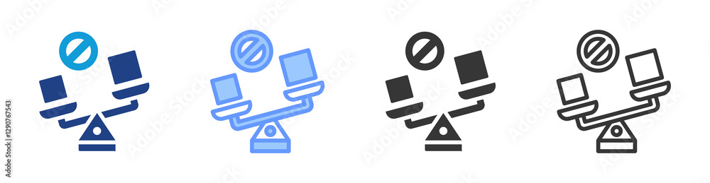 Poster Bias icon set multiple style collection