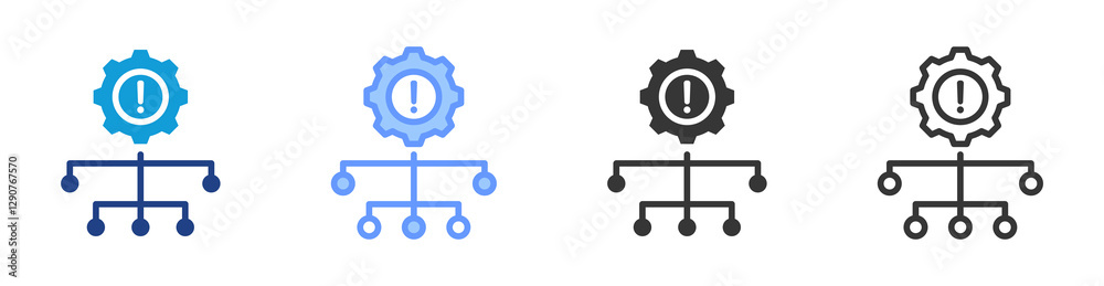 Poster Systematic Error icon set multiple style collection