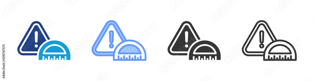 Poster Measurement Error icon set multiple style collection